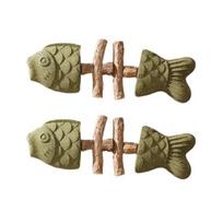 Natural Cat Chew Toy Fishbone Shape Catnip Silvervine Chew Stick Dental Care Teeth Cleaning A beige