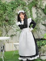 S-4XL classic black and white maid, gothic long women's boss maid S white