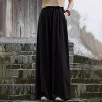 Cotton and Linen Loose Wide-leg Pants Women's Literary Retro Drape Pants Spring and Summer Casual Pants M juoda