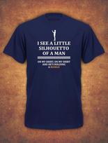 I See A Little Silhouetto Of A Man Mango Queen Mens T- Shirt Navy 4XL