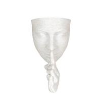 Wall Mounted Decorative Flower Pot Holder Hand Shaped Sculpture Indoor Hanging Planter for Living Room Home Office Wall Decoration white