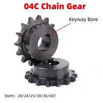1Pcs 04C Chain Gear 45# Steel 20/24/25/30/36/40 Tooth 10-20mm Keyway Bore Industrial Sprocket Wheel Motor Chain Drive Sprocket 20mm Keyway6x2.8mm