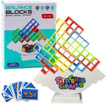 Lean Toys Tetrio Balansavimo Žaidimas su Bokštu ir Spalvotomis Kortelėmis