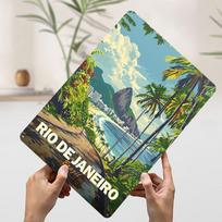 Rio De Janeiro Travel Printed Poster Customized Retro Wall Art Vintage Metal Tin Signs for Home Interior Decoration Living Room 20x30cm（7.8x11.8inch）
