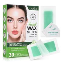 30Pcs Depilatory Wax Strips for Hair Removal Wax Paper Cold Wax Strips Paper for Face Neck Arm Leg Body Beauty Tools beige