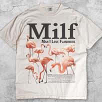 Man I Love Flamingos Vintage T-Shirt, Funny Bird Meme Graphic Tee, Retro Animal Lover Shirt, Humor Wildlife Gift, Unisex 90s Y2K Style Top S