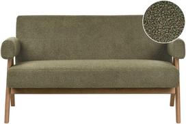 Beliani 2 vietų sofa TAMRE Boucle žalia / tamsiai ruda