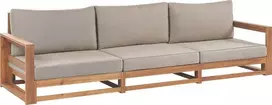 Lauko baldų komplektas Beliani Sodo sofa 3 asmenims TIMOR, modulinė, sertifikuota akacijos mediena, šviesiai ruda
