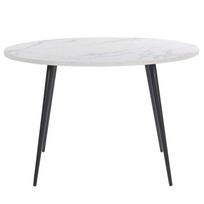 Beliani Valgomojo stalas ODEON baltas marmuras 120 cm