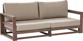 Lauko baldų komplektas Beliani 2 vietų sodo sofa TIMOR Modulinė, sertifikuota akacijos mediena, tamsiai ruda