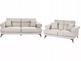 Sofa Beliani 5 vietų minkštas kampas SKIVE smėlio pilkos spalvos