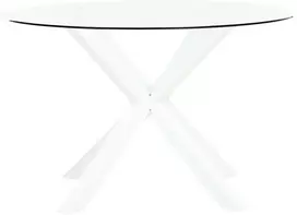 Beliani Sodo stalas MALETTO 120 cm, stiklinis, baltas