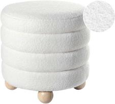 Beliani Pufas CHILLY Boucle, kreminės baltos spalvos