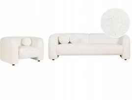 Sofa Beliani 4 vietų svetainės baldų komplektas LEIREN, baltas, boucle
