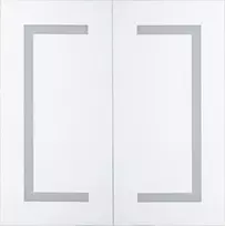 Beliani Pakabinama vonios kambario spintelė su LED veidrodžiu MAZARREDO 60 x 60 cm, balta