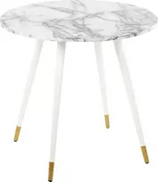 Beliani Valgomojo stalas GUTIERE baltas marmuras 80 cm 80 cm