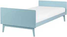 Beliani Medinė pušies lova BONNAC 90 x 200 cm, mėlyna
