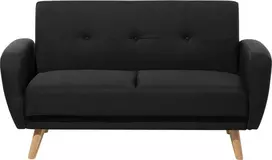 Beliani Dvivietė išskleidžiama sofa FLORLI Juoda