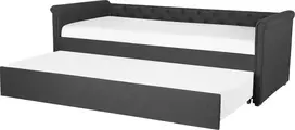 Beliani Ištraukiama lova LIBOURNE 80 x 200 cm tamsiai pilka