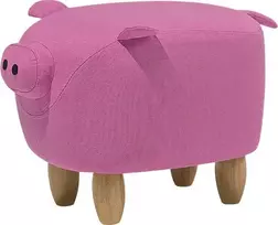 Fotelis Beliani Gyvūno formos pufas PIGGY rausvas
