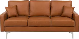 Beliani 3 vietų sofa GAVLE dirbtinė oda auksinė ruda