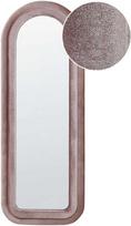 Beliani Sieninis veidrodis CULAN 60 cm x 160 cm, veliūras, rožinis