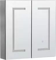 Beliani Pakabinama vonios kambario spintelė su LED veidrodžiu MAZARREDO 60 cm Juoda
