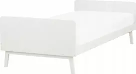 Lova Beliani Viengulė lovos bazė iš pušies masyvo BONNAC 90 x 200 cm, balta