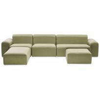 Lauko baldų komplektas Beliani Sodo sofa su otomane 7 asmenims BATTIFOLLO Alyvinė modulinė