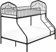 Beliani Metalinė dviaukštė lova CHAMONIX 90/140 x 200 cm juoda
