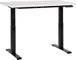 Beliani Elektriškai reguliuojamas rašomasis stalas DESTINES baltas/juodas 120 cm 72 cm