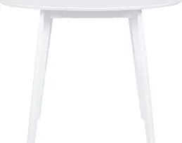 Beliani Valgomojo stalas ROXBY baltas 100 cm pušies mediena