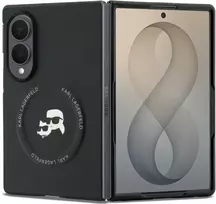 Karl Lagerfeld PU Karl and Choupette Heads Magnetic dėklas Samsung Galaxy Z Fold 8 juodos spalvos