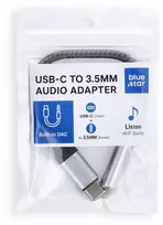 BlueStar Blue Star adapteris AUX Type C (vyriškas) į Jack 3,5 mm (moterišką) - pilka