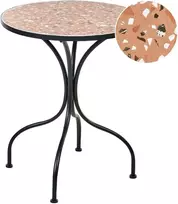 Beliani Bistro staliukas ADRANO 60 cm 60 cm Teraco efektas metalinis juodas