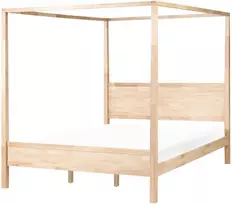 Lova Beliani Lovos su baldakimu HAUTERIVES, 180 x 200 cm, šviesiai ruda