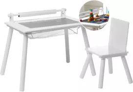 Beliani Vaikiškas stalas su kėde MOONTA baltos spalvos