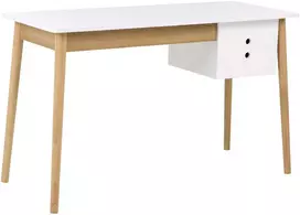Beliani Rašomasis stalas FENESTRA šviesiai rudos / baltos spalvos 120 cm 50 cm