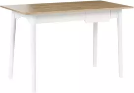 Beliani Rašomasis stalas VITRION šviesiai rudas/baltas 120 cm 60 cm