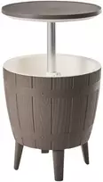Beliani Sodo baro staliukas su šaldomąja funkcija SILG 49 cm 49 cm smėlio pilkumo