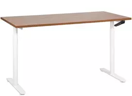 Beliani Reguliuojamo aukščio rašomasis stalas DESTINAS rudas/baltas 160 cm 72 cm