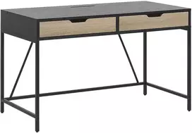 Beliani Rašomasis stalas JENA, juodas, 120x60 cm, su stalčiais