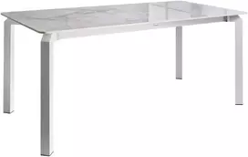Beliani Sodo stalas FELETTO 180 cm 90 cm akmuo baltas marmuras