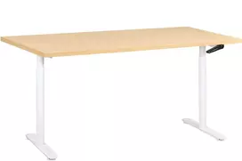 Beliani Rankiniu būdu reguliuojamas stalas DESTINAS Šviesiai rudas/ baltas 160 cm 72 cm