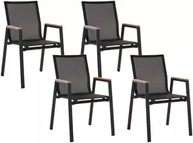Beliani 4 sodo kėdžių komplektas TIANO metalinis juodas