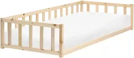 Beliani Vaikiška lova Pušies mediena AURIBEAU 90 x 200 cm Šviesiai ruda