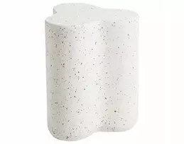 Beliani Šoninis staliukas TELLARO 32 cm 37 cm Teraco efektas, balta