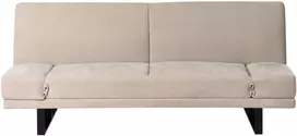 Beliani Dvivietė išskleidžiama sofa YORK, šenilas, šviesiai smėlio spalvos