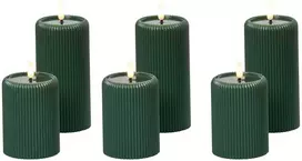 Beliani 6 LED žvakių rinkinys NOISETTE 10/16 cm, žalias