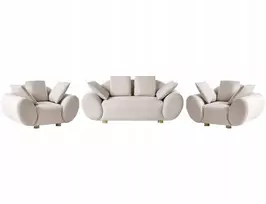Sofa Beliani 4 asmenų svetainės baldų komplektas RINGEL šviesiai smėlio spalvos